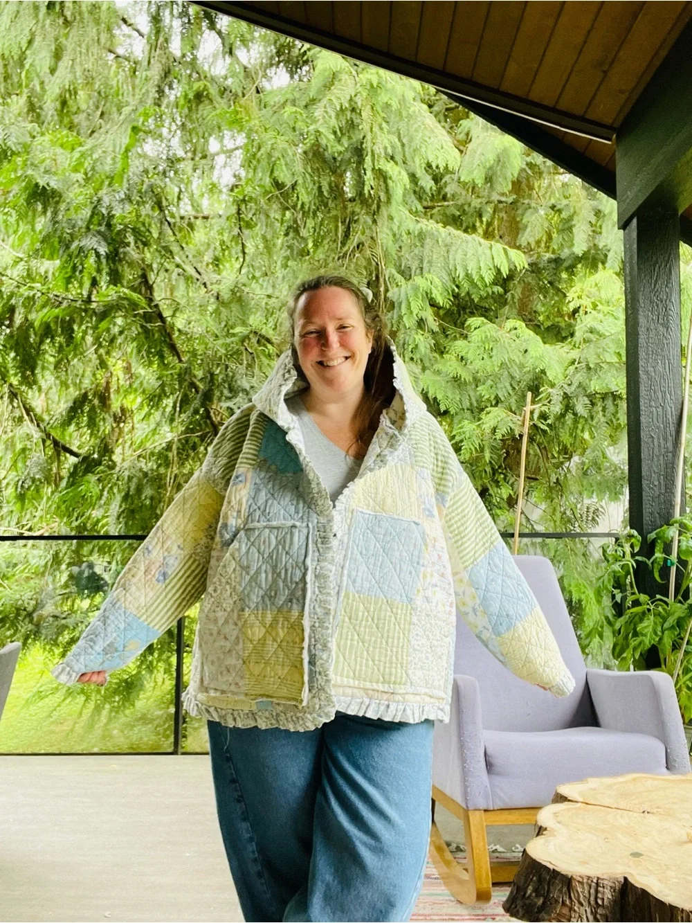 Handmade patchwork quilted jacket OS - Picture 1 of 3